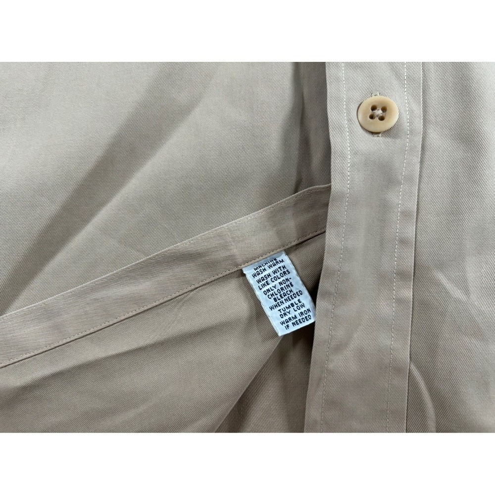 Vintage Polo Ralph Lauren Mens Large Khaki Tan Safari Military Epaulette Shirt - Picture 5 of 6